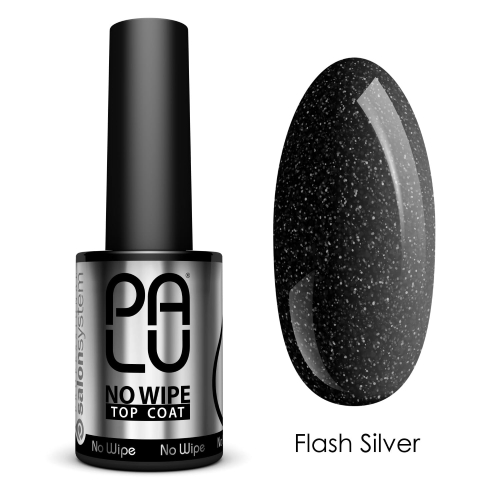 PALU Top coat No wipe z brokatem Flash silver 11ml