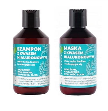 Bioelixire Szampon + maska zestaw z kwasem hialuronowym 2x300ml 