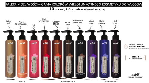 Subtil retouch lab Maska koloryzująca do włosów 195ml