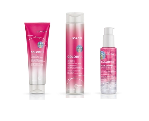 JOICO Colorful Anti Fade Zestaw włosy farbowane Odżywka szampon serum.jpg