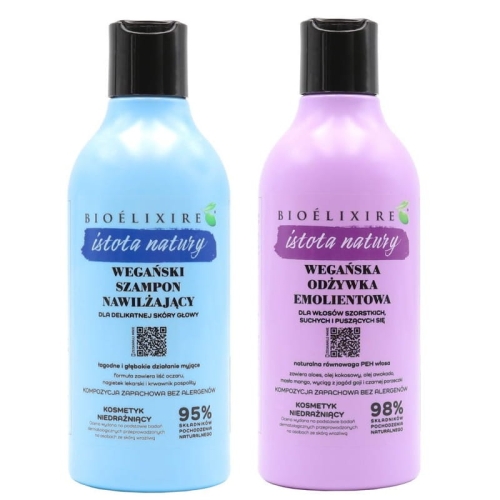 Bioelixire istota natury Zestaw szampon nawilżający 400ml odżywka emolientowa 400ml