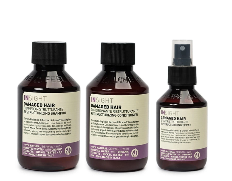 Insight Damaged Hair Zestaw do włosów zniszczonych szampon 100ml odżywka 100ml spray 100ml.jpg