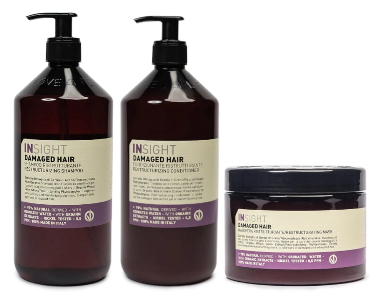 Insight Damaged Hair Zestaw do włosów zniszczonych szampon 900ml odżywka 900ml maska 500ml.jpg