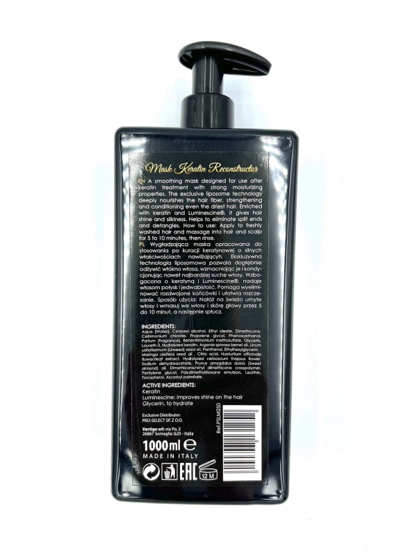 Recoplast Nano Keratin Mask Maska wygładzająca do włosów  po keratynowym prostowaniu 1000ml.jpg
