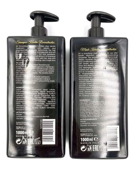 Recoplast nano keratin Zestaw wygładzający do włosów po keratynowym prostowaniu szampon i maska 1000ml.jpg