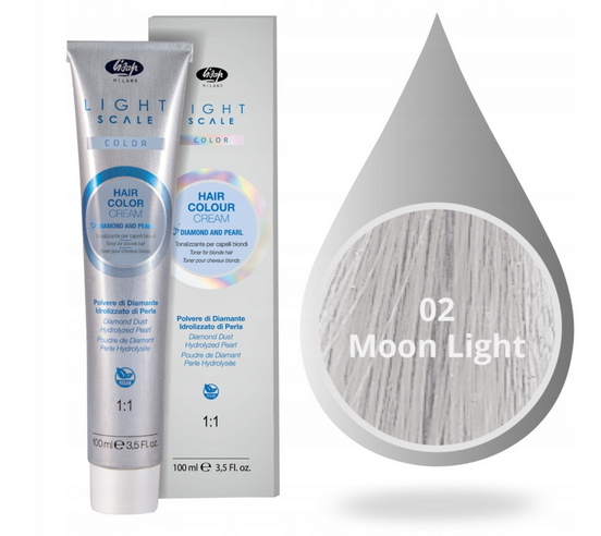 Lisap Light Scale Color 02 Moon light popielaty toner, farba bez amoniaku do włosów blond 100ml