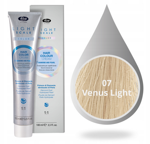 Lisap Light Scale Color 07 Venus light beżowy toner, farba bez amoniaku do włosów blond 100ml