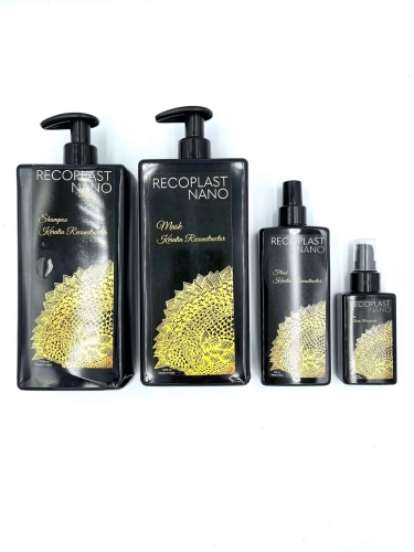 Recoplast nano keratin Zestaw wygładzający do włosów po keratynowym prostowaniu szampon 1000ml maska 1000ml fluid 250ml olejek 100ml.jpg