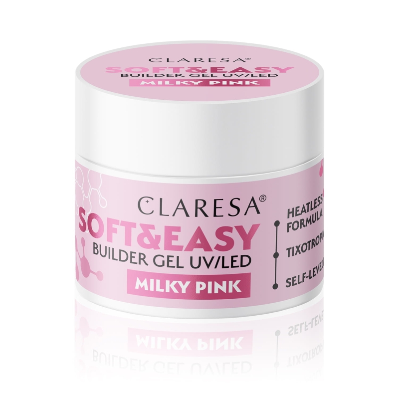 Claresa soft&easy builder gel żel budujący do paznokci milky pink.jpg