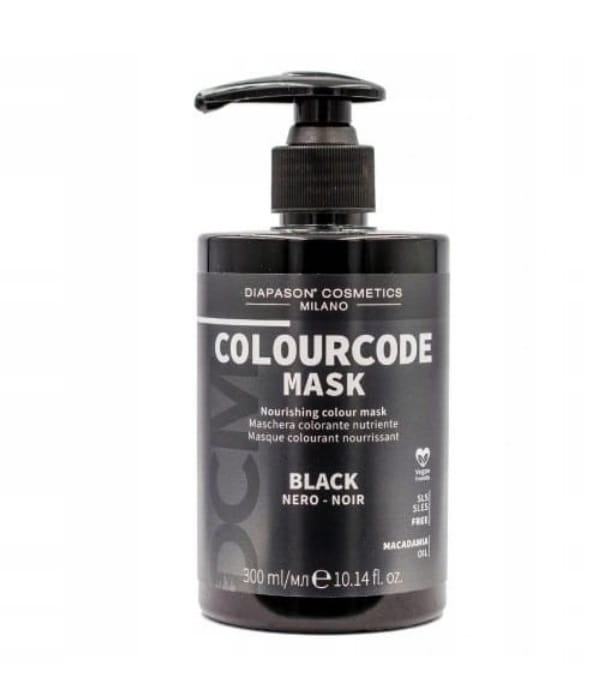 Diapason code Maska koloryzująca do włosów czarna 300ml