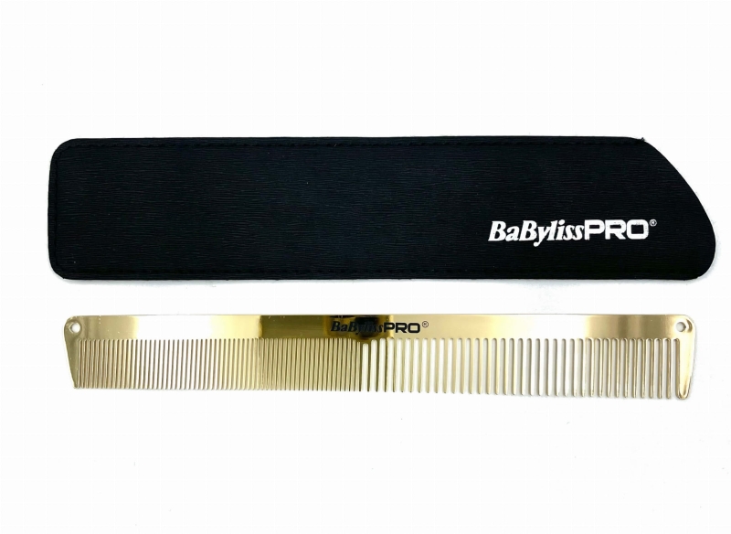 Babyliss pro gold fx Metalowy grzebień do włosów 19cm złoty M3842E
