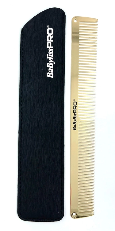 Babyliss pro gold fx Metalowy grzebień do włosów 19cm złoty M3842E