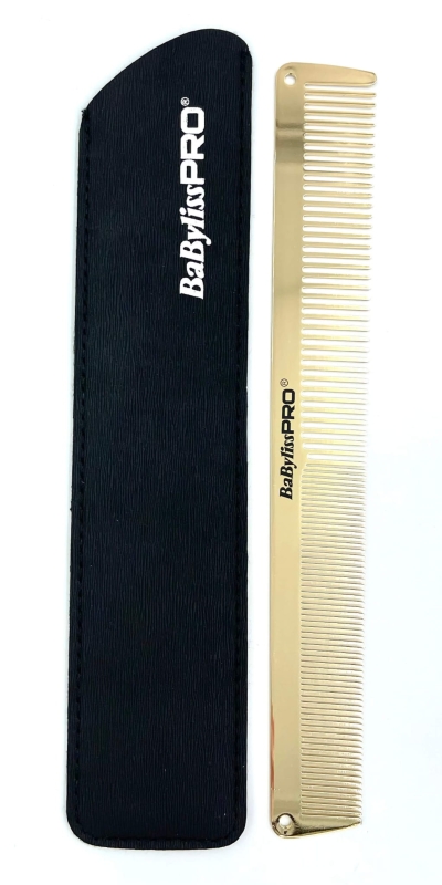 Babyliss pro gold fx Metalowy grzebień do włosów 19cm złoty M3842E