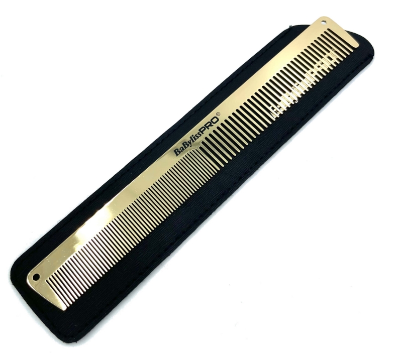 Babyliss pro gold fx Metalowy grzebień do włosów 19cm złoty M3842E