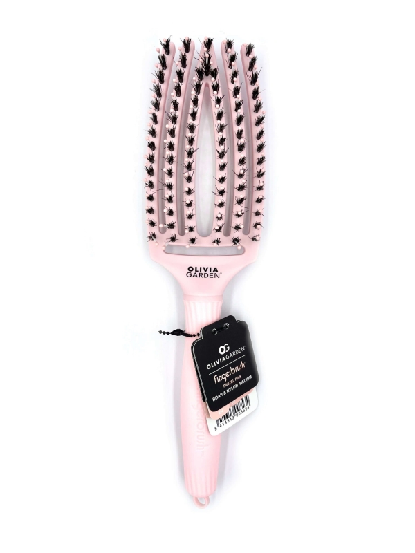 Olivia Garden Finger Brush Szczotka rozczesująco-masująca Pastelowy róż M