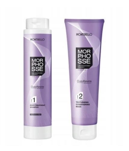 Montibello morphosse Zestaw po keratynowym prostowaniu włosów szampon 300ml maska 150ml