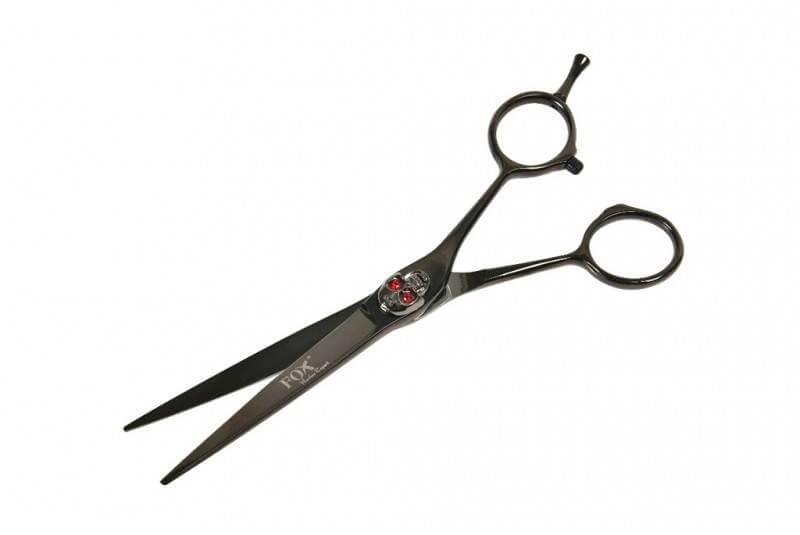 Fox barber expert skull Nożyczki do strzyżenia włosów brody i wąsów czarne 6"