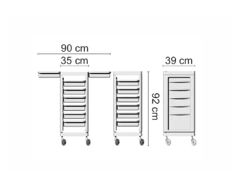 Ceriotti city Wózek fryzjerski z 6 szufladami czarny