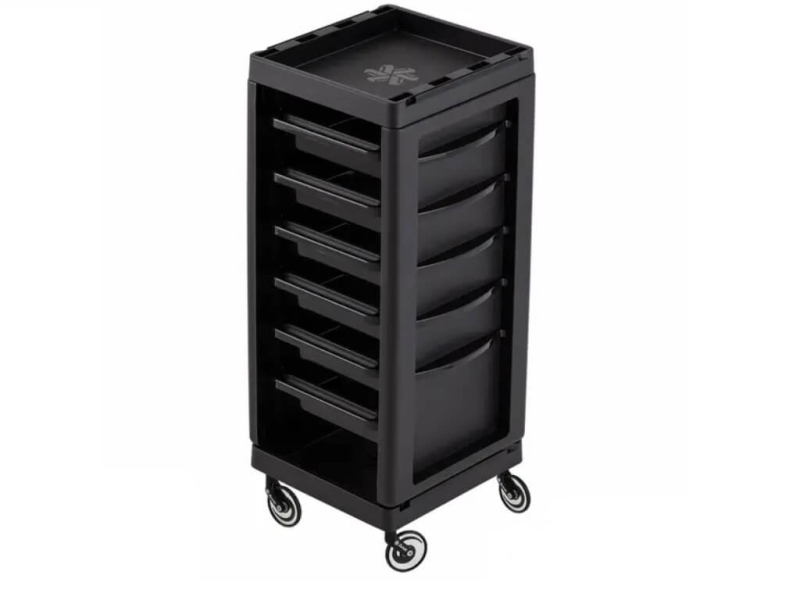 Ceriotti city Wózek fryzjerski z 6 szufladami czarny