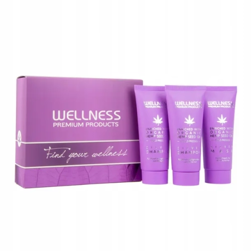 Wellness premium products silver Mini zestaw do włosów blond Fioletowy szampon 2x50ml maska 50ml.webp