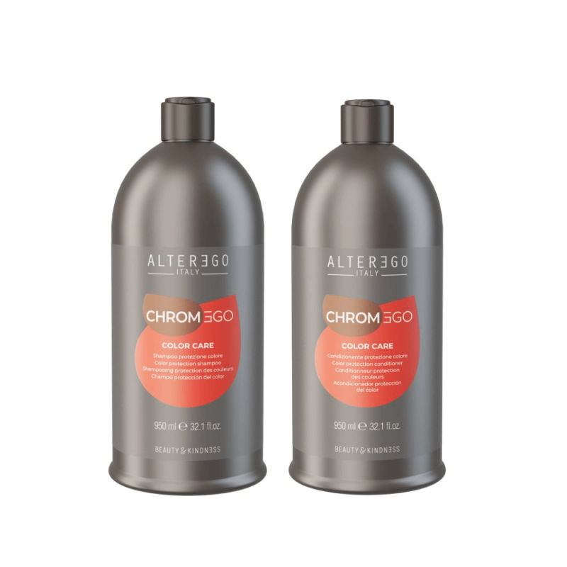 Alter ego chromego color care Zestaw do włosów farbowanych Szampon 950ml Odżywka 950ml (1).png