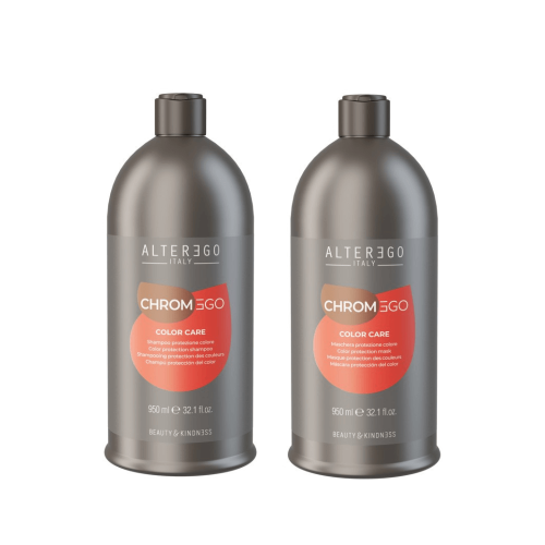 Alter ego chromego color care Zestaw do włosów farbowanych Szampon 950ml Maska 950ml (1).png
