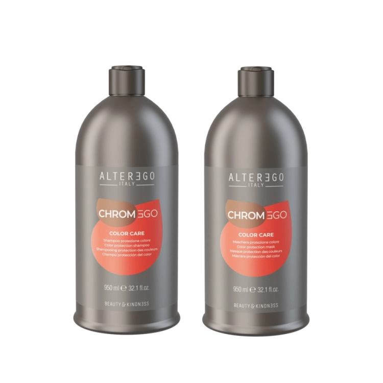 Alter ego chromego color care Zestaw do włosów farbowanych Szampon 950ml Maska 950ml (1).png
