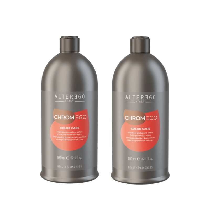 Alter ego chromego color care Zestaw do włosów farbowanych Szampon 950ml Maska 950ml (1).png