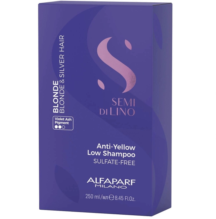 Alfaparf sdl anti-yellow Szampon fioletowy do włosów blond i siwych 250ml