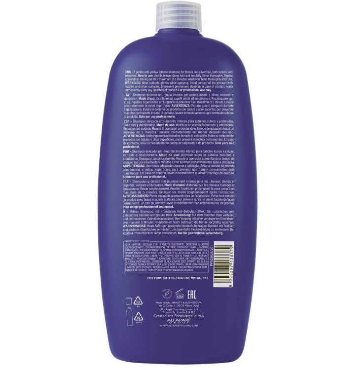 Alfaparf sdl anti-yellow Szampon fioletowy do włosów blond i siwych 1000ml