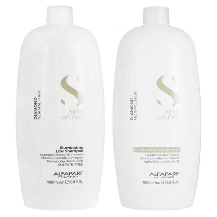 Alfaparf sdl diamond Zestaw rozświetlający do włosów szampon i odżywka 2x 1000ml