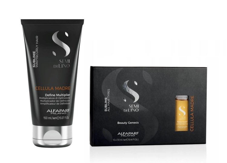 Alfaparf cellula madre Zestaw serum definiujące do włosów kręconych i falowanych 150ml i Ampułki Beauty genesis 12x13ml