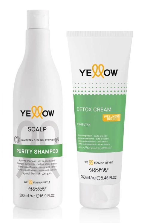 Yellow scalp Zestaw przeciwłupieżowy Szampon 500ml i krem oczyszczający 250ml