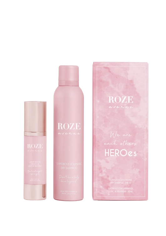 Roze avenue hero duo box Zestaw dp włosów Kuracja regenerujaca 50ml Suchy szampon 250ml (1).png