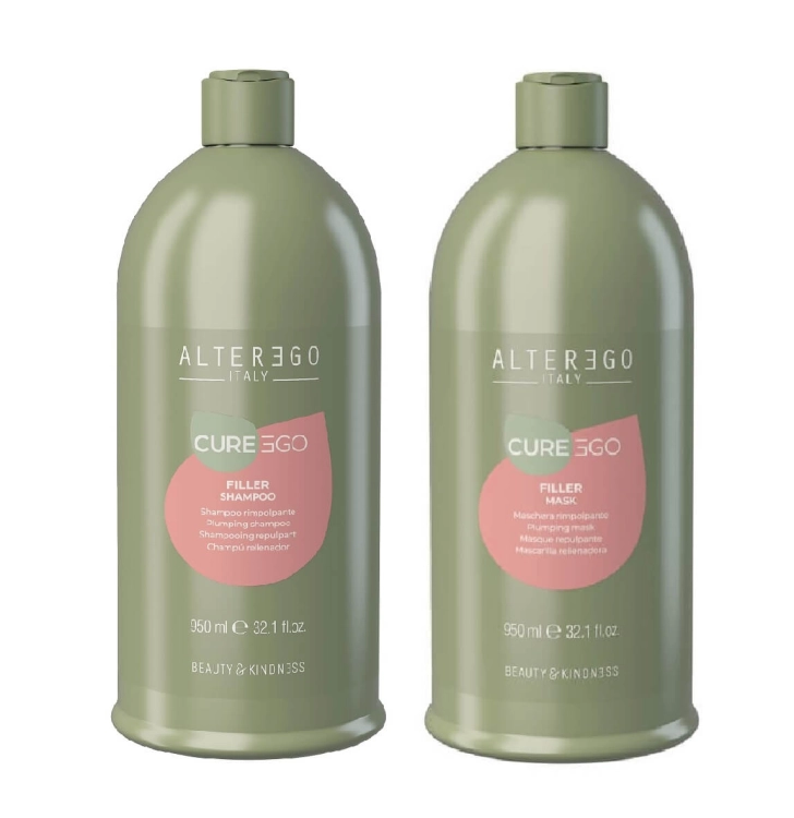 Alter ego cure ego filler Zestaw do włosów szampon i maska 2x950ml