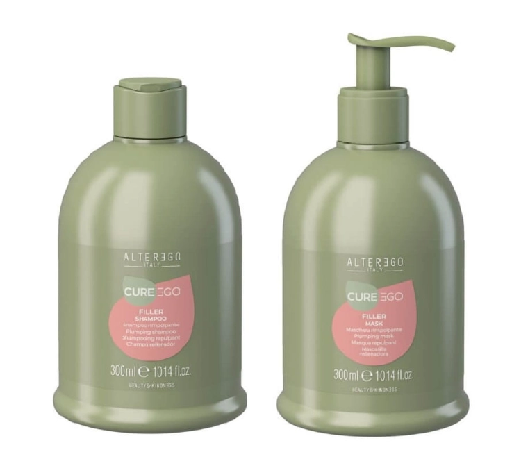 Alter ego cure ego filler Zestaw do włosów szampon i maska 2x300ml