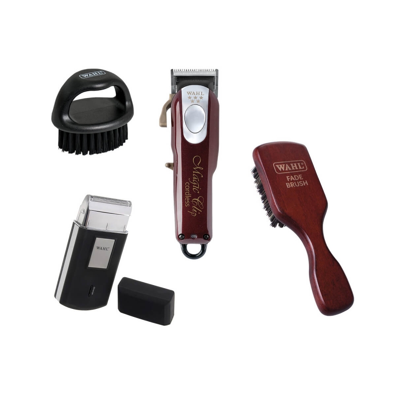 Wahl zestaw maszynka cordless magic clip golarka mobile shaver i 2 szczotki fade brush.jpg