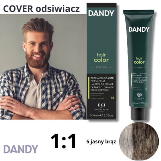 Dandy Farba do włosów dla mężczyzn bez amoniaku 5 jasny brąz 60ml