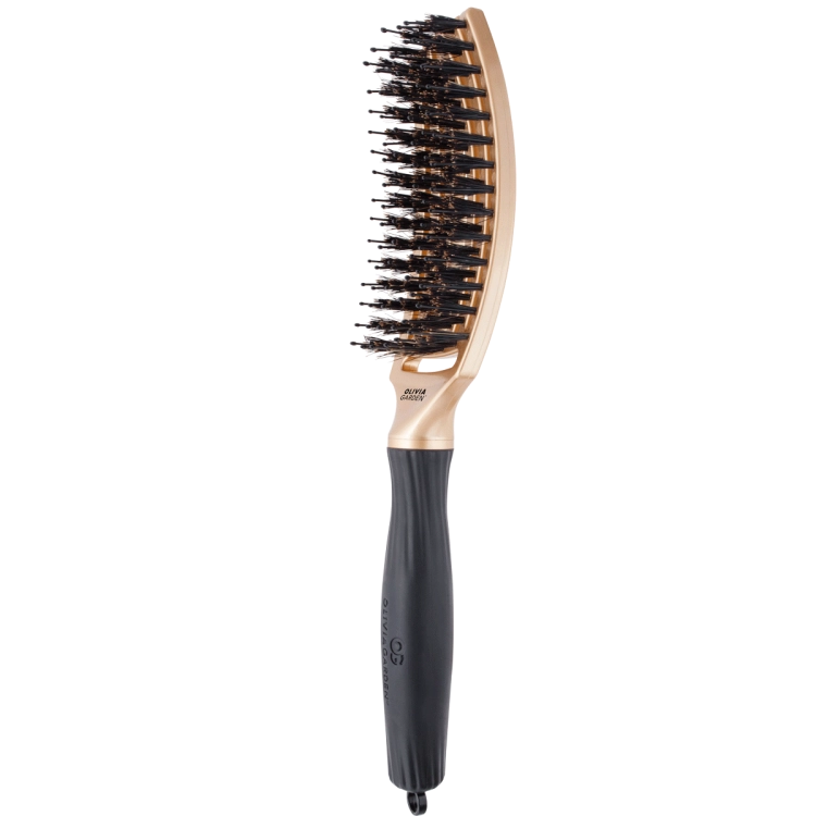 Olivia Garden finger brush trinity gold Szczotka do włosów dzik i nylon złota