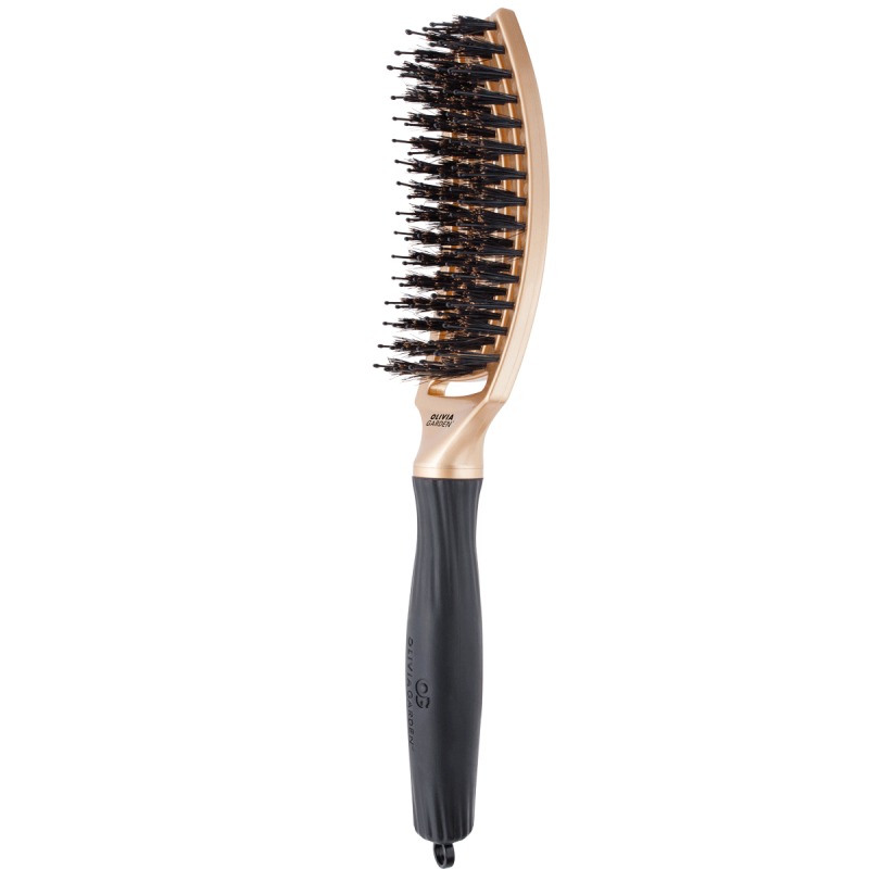 Olivia Garden finger brush trinity gold Szczotka do włosów dzik i nylon złota