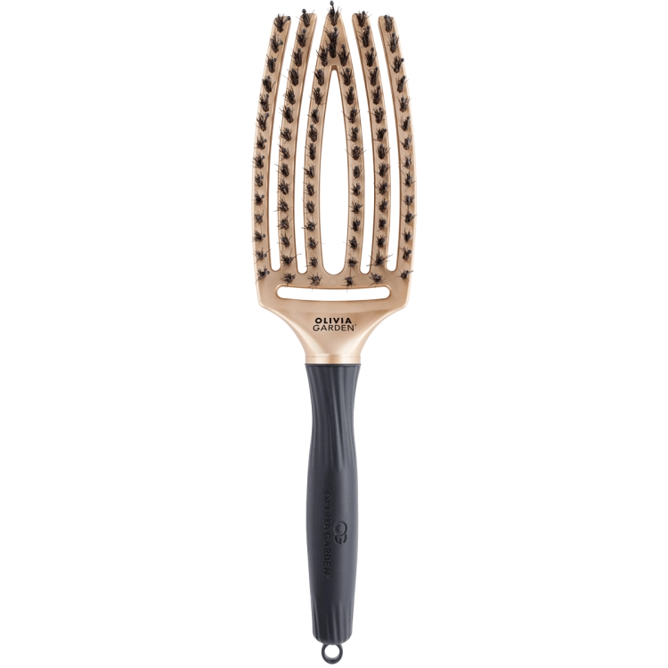 Olivia Garden finger brush trinity gold Szczotka do włosów dzik i nylon złota