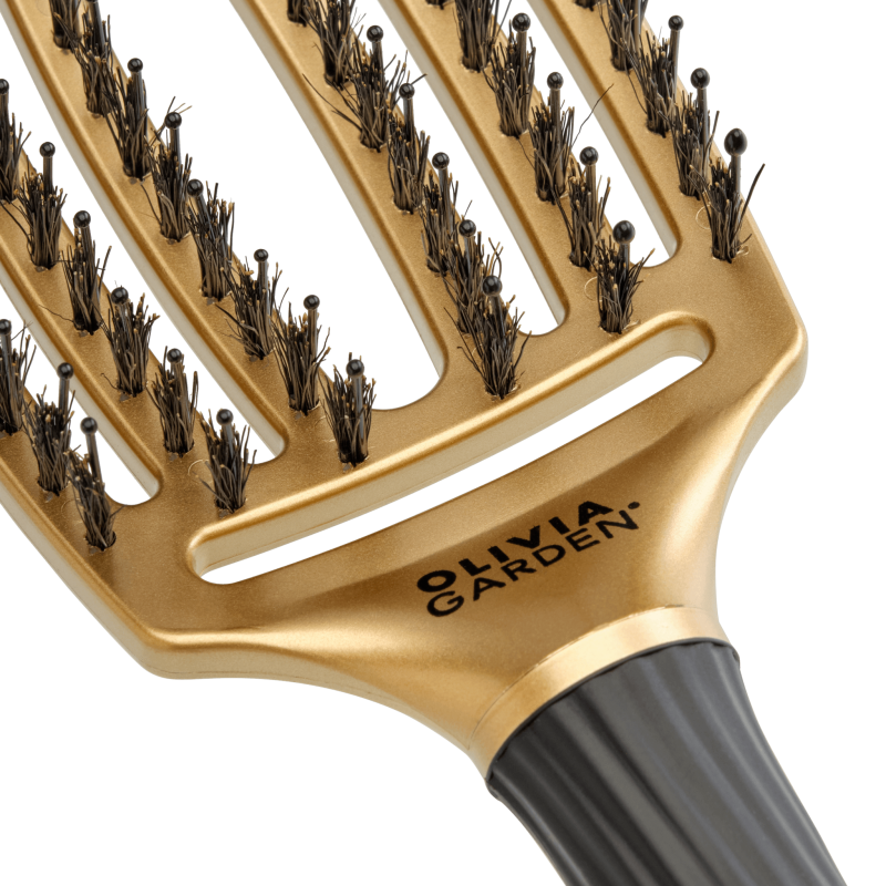 Olivia Garden finger brush trinity gold Szczotka do włosów dzik i nylon złota