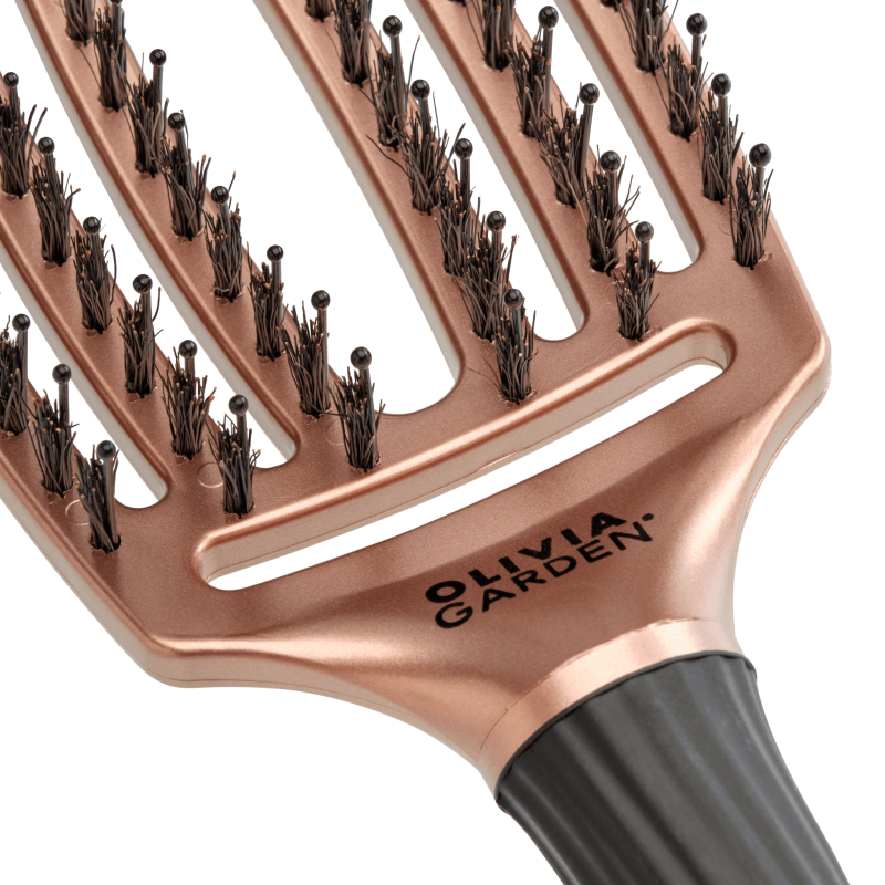 Olivia Garden finger brush trinity bronze Szczotka do włosów dzik i nylon miedziane złoto