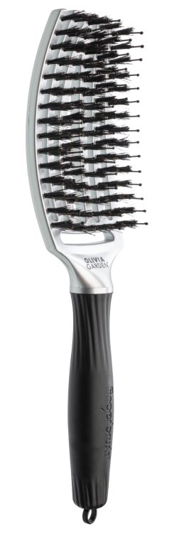 Olivia Garden finger brush trinity silver Szczotka do włosów dzik i nylon srebrna