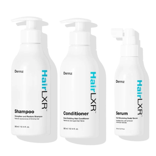 Dermz hairlxr Zestaw przeciw wypadaniu włosów Szampon 300ml Odżywka 300ml Serum 150ml (1).jpg