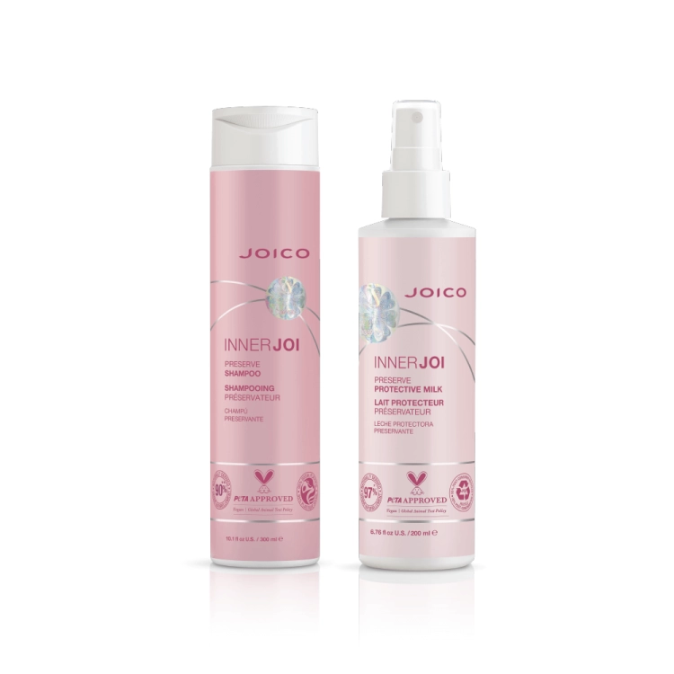 Joico inner joi preserve Zestaw do włosów farbowanych Szampon 300ml Mleczko ochronne bez spłukiwania 200ml (1).png