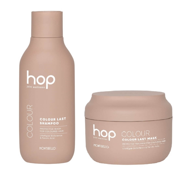 Montibello hop colour last Zestaw do włosów farbowanych szampon 300ml maska 200ml