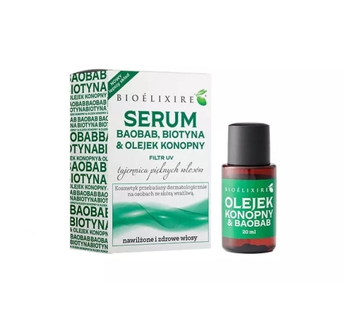 Bioelixire Serum konopne & baobab do włosów 20ml