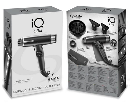 Ga.Ma iq lite black Lekka suszarka do włosów 1600w czarna