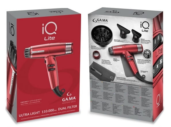 Ga.Ma iq lite red Lekka suszarka do włosów 1600w czerwona
